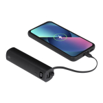 Power bank in alluminio riciclato con cavo tipo C integrato 5000mAh