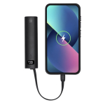 Power bank in alluminio riciclato con cavo tipo C integrato 5000mAh