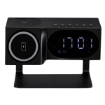 Stazione di ricarica wireless con altoparlante e orologio digitale 1200mAh color nero prima vista