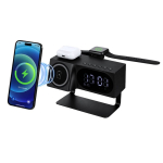 Stazione di ricarica wireless con altoparlante e orologio digitale 1200mAh