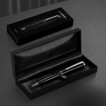 Penna girevole in acciaio inossidabile con refill Parker a inchiostro blu