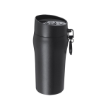 Bicchiere termico in acciaio inox riciclato con apertura a pulsante 280ml color nero prima vista