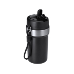 Bicchiere termico in acciaio inox riciclato con manico e cannuccia 490ml
