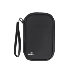 Custodia organizer da viaggio in PU con zip e protezione RFID color nero prima vista