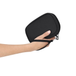 Custodia organizer da viaggio in PU con zip e protezione RFID