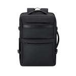 Zaino da viaggio in PU con apertura a 180° e molteplici tasche 18L color nero prima vista