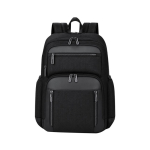 Zaino in poliestere per laptop con scomparti multipli 15'' color nero prima vista