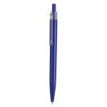 Penna a scatto in plastica con clip trasparente e inchiostro blu color blu prima vista