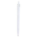 Penna a scatto in plastica con clip trasparente e inchiostro blu color bianco prima vista