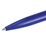 Penna a scatto in plastica con clip trasparente e inchiostro blu