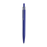 Penna a scatto in plastica con clip trasparente e inchiostro blu