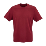 T-shirt unisex in cotone biologico con collo a costine 140 g/m2 color bordò seconda vista