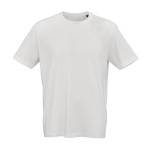 T-shirt unisex in cotone biologico con collo a costine 140 g/m2 color bianco terza vista