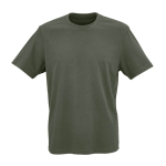 T-shirt unisex in cotone biologico con collo a costine 140 g/m2 color verde militare seconda vista
