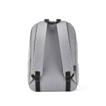 Zaino leggero in plastica riciclata con interno imbottito per PC da 15,6” color grigio vista posteriore