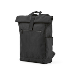 Zaino con chiusura arrotolabile in plastica riciclata per PC da 15,6'' color nero
