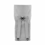 Zaino ecologico roll-top con base rinforzata e tasca frontale 16L color grigio chiaro terza vista