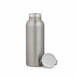Borraccia termica in acciaio inox riciclato con finitura opaca 530ml color argento seconda vista frontale