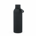 Borraccia termica in acciaio inox riciclato con manico in silicone 490ml color nero