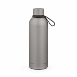 Borraccia termica in acciaio inox riciclato con manico in silicone 490ml color argento seconda vista