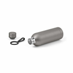 Borraccia termica in acciaio inox riciclato con manico in silicone 490ml color argento terza vista