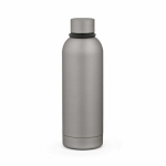 Borraccia termica in acciaio inox riciclato con manico in silicone 490ml color argento vista posteriore