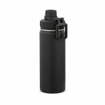 Borraccia termica in acciaio inox riciclato con doppio tappo 500ml color nero