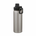 Borraccia termica in acciaio inox riciclato con doppio tappo 500ml color argento