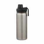 Borraccia termica in acciaio inox riciclato con doppio tappo 500ml color argento seconda vista