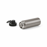 Borraccia termica in acciaio inox riciclato con doppio tappo 500ml color argento terza vista