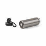 Borraccia termica in acciaio inox riciclato con doppio tappo 500ml color argento quarta vista