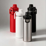 Borraccia termica in acciaio inox riciclato con doppio tappo 500ml