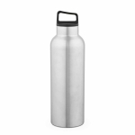 Borraccia termica in acciaio inox riciclato con maniglia per il trasporto 2L color argento vista frontale