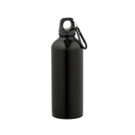 Borraccia in acciaio inossidabile riciclato con finitura lucida 510ml color nero vista frontale