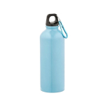 Borraccia in acciaio inossidabile riciclato con finitura lucida 510ml color azzurro vista frontale