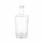 Bottiglia in vetro cilindrica con collo stretto e tappo argentato 760ml color trasparente