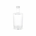 Borraccia cilindrica in vetro con tappo argentato antigoccia 540ml color trasparente