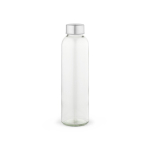 Bottiglia in vetro con tappo a vite argentato antigoccia 510 ml color trasparente vista frontale