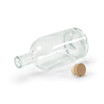 Bottiglia con corpo in vetro e tappo ermetico in legno 780ml color trasparente vista frontale