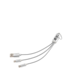 Cavo di ricarica rapida 3 in 1 con connettori e portachiavi in alluminio 10W vista principale