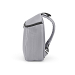 Zaino termico in poliestere riciclato con doppia cerniera 12L color grigio quarta vista
