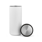 Bicchiere da viaggio a doppia parete in acciaio inox riciclato 500ml color bianco seconda vista
