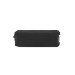 Astuccio multiuso in tela riciclata con zip 270 g/m2 color nero vista frontale