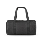 Borsa da palestra in nylon riciclato con scomparto per scarpe color nero vista frontale