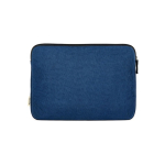 Custodia per laptop con imbottitura rigida in tela riciclata 15,6” color blu mare vista frontale