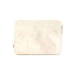 Custodia per laptop con imbottitura rigida in tela riciclata 15,6” color naturale vista frontale
