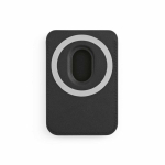 Portacarte magnetico per cellulare in pelle sintetica con clip color nero vista posteriore