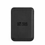 Portacarte magnetico per cellulare in pelle sintetica con clip vista principale