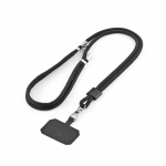Cordino universale regolabile per cellulare in poliestere riciclato color nero