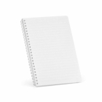 Quaderno A5 con copertina morbida e spirale laterale, pagine a righe color bianco